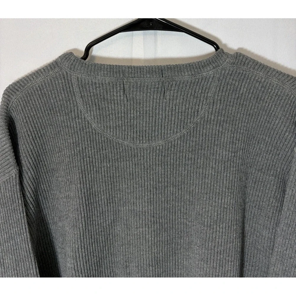 Eddie Bauer Men's Grey Ribbed Knit Cotton Pullover Crewneck Tall Large - Picture 8 of 14
